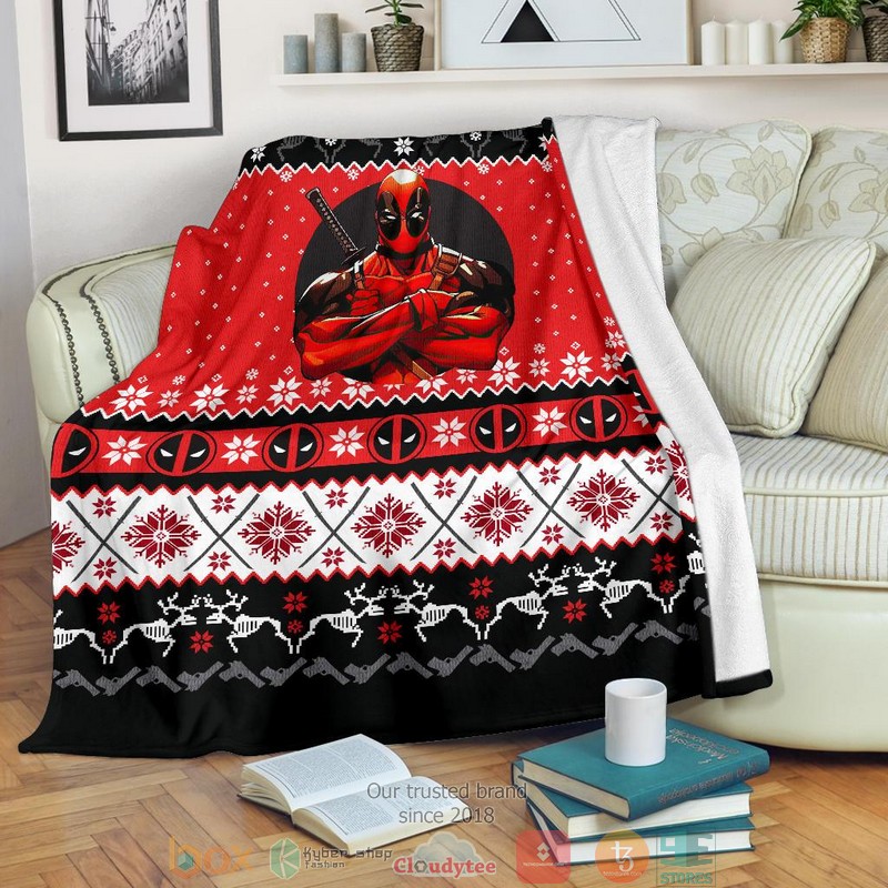 Deadpool Ugly Christmas Blanket 1