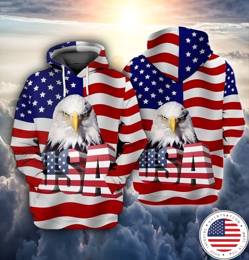 Eagle and flag american 3D hoodie2