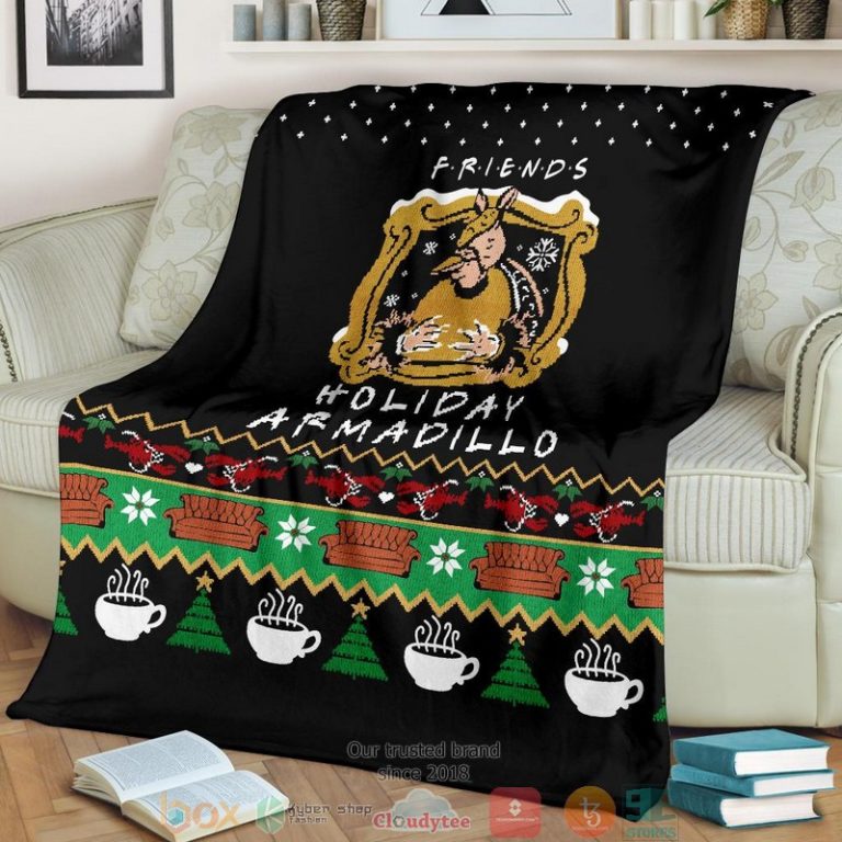 F.R.I.E.N.D.S Holiday Armadillo Ugly Christmas Blanket 1 2