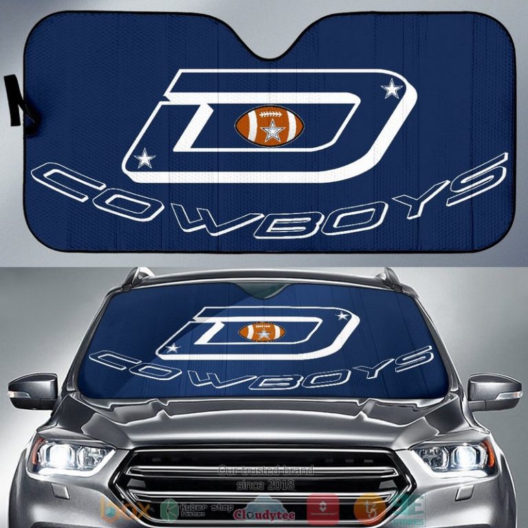 Football Team Dallas Cowboys Football Text Car Sunshade