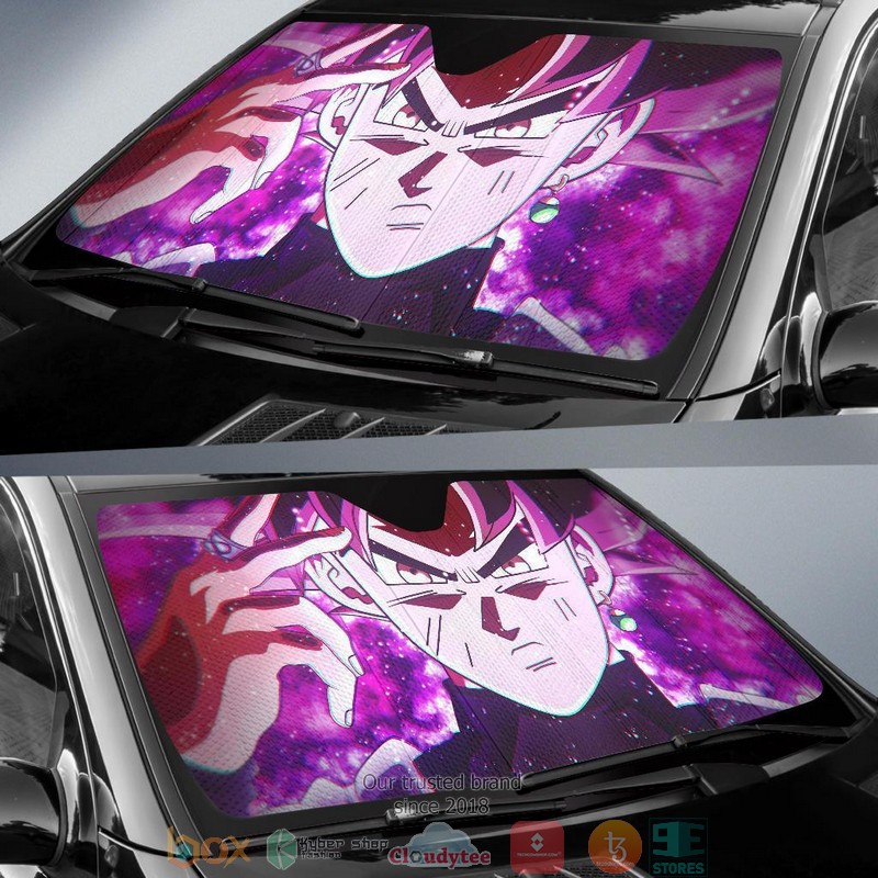 Goku Black Super Saiyan Rose Anime Car Sunshade 1