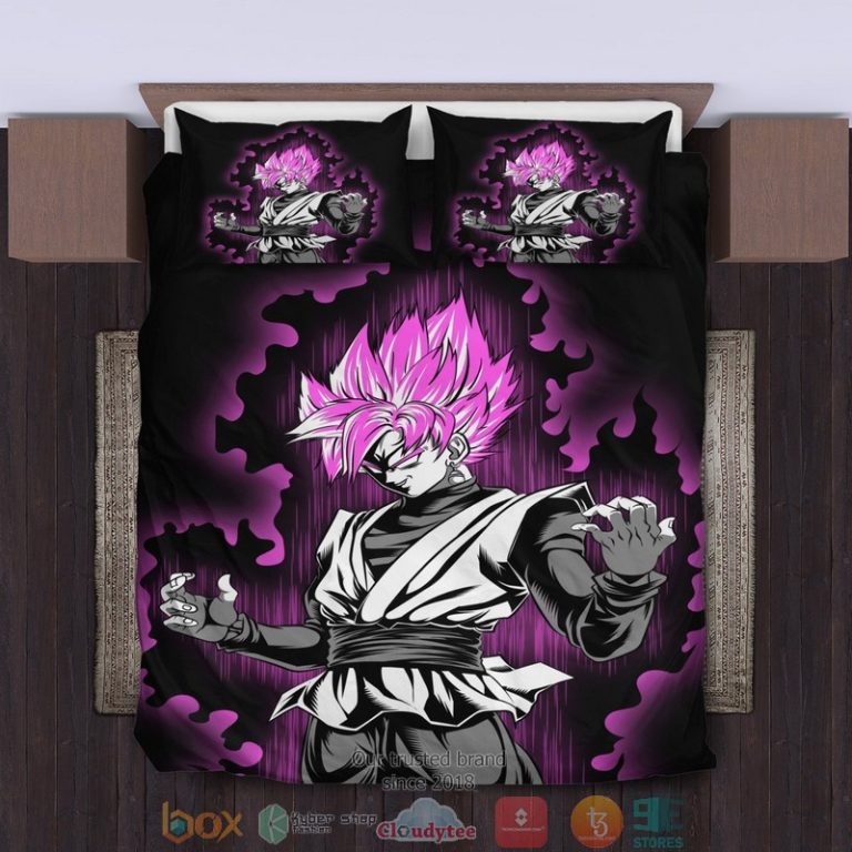 Goku Super Saiyan Rose Purple Bedding Set