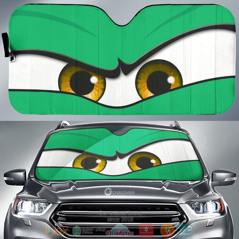Green Angry Eyes Car Sunshade