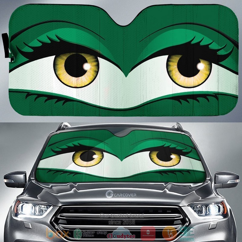 Green Glam Cartoon Eyes Cute Eyes Car Sunshade