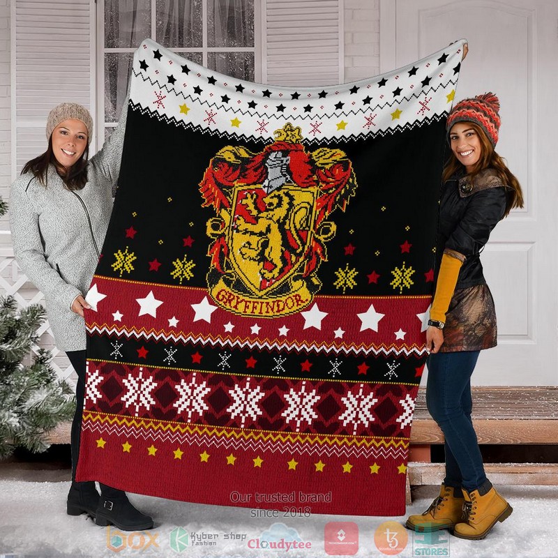 Gryffindor Art Ugly Christmas Blanket