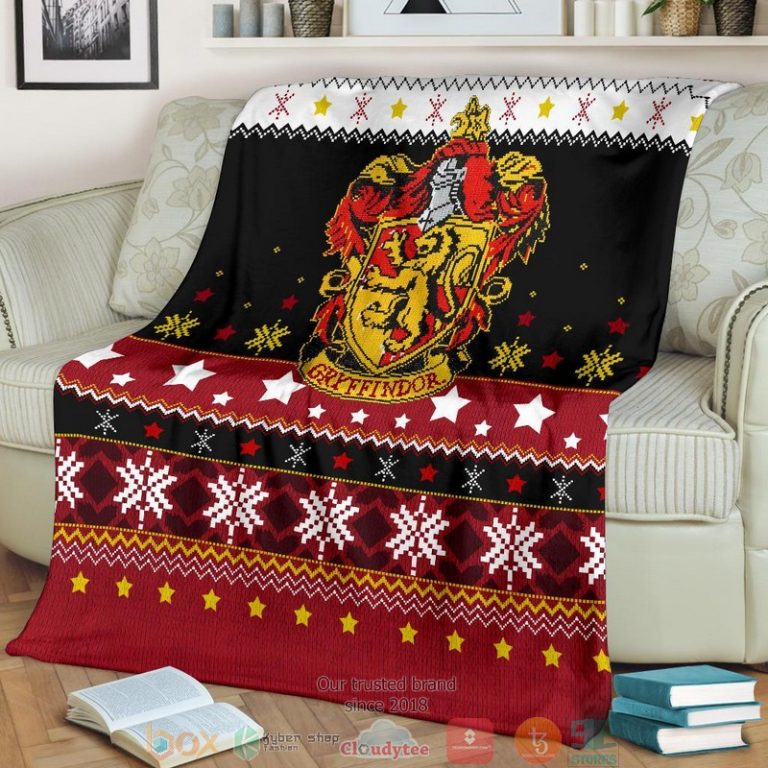 Gryffindor Art Ugly Christmas Blanket 1 2