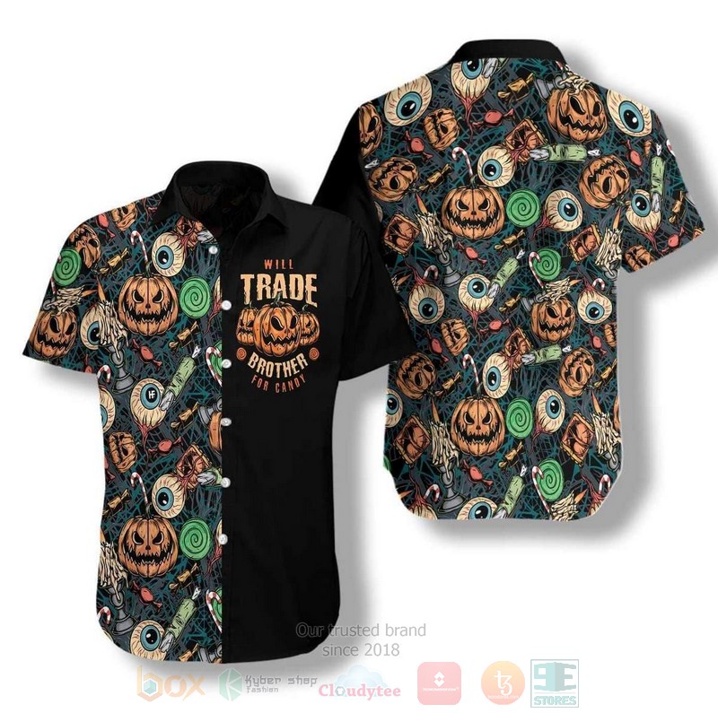 Halloween Scary Pumpkin Hawaiian Shirt