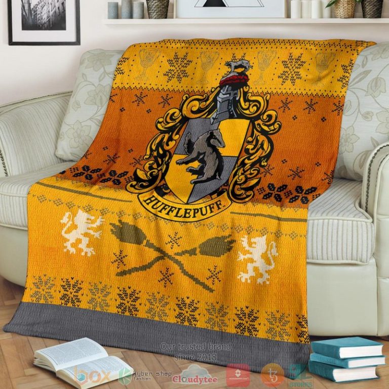 Harry Potter Hufflepuff Art Ugly Christmas Blanket 1 2