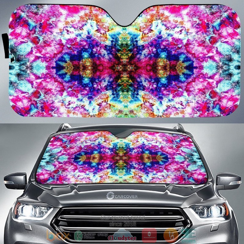 Ice Tie Dye Printed Hippie Car Sunshade
