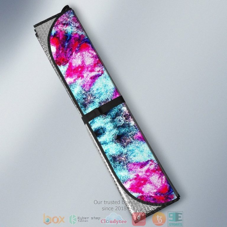 Ice Tie Dye Printed Hippie Car Sunshade 1 2