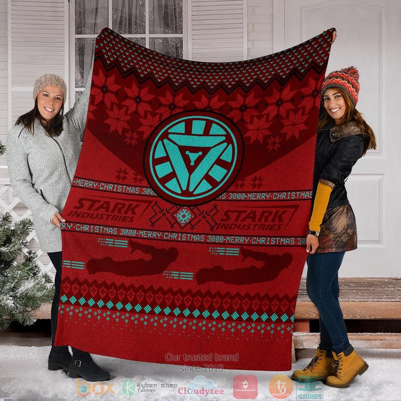 Iron Man Stark Industries Ugly Christmas Blanket