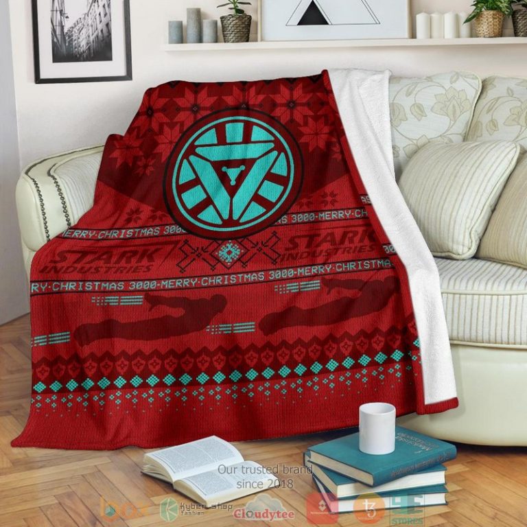 Iron Man Stark Industries Ugly Christmas Blanket 1