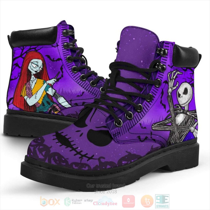 Jack Skellington and Sally Nightmare Before Christmas purple Timberland Boots