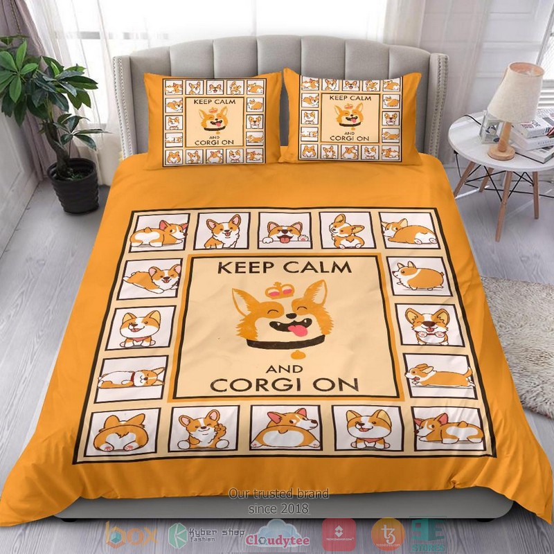 Keep Calm And Corgi On Bedding Set