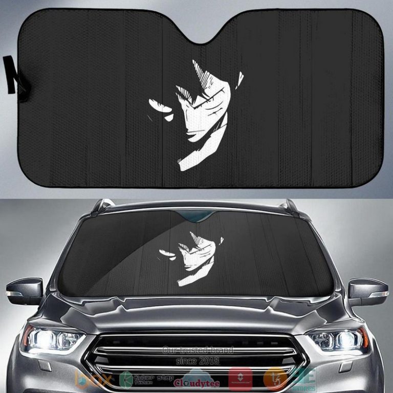 Luffy One Piece Anime Black Car Sunshade