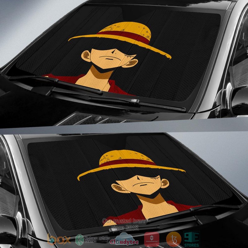 Luffy One Piece Anime Dark Car Sunshade 1