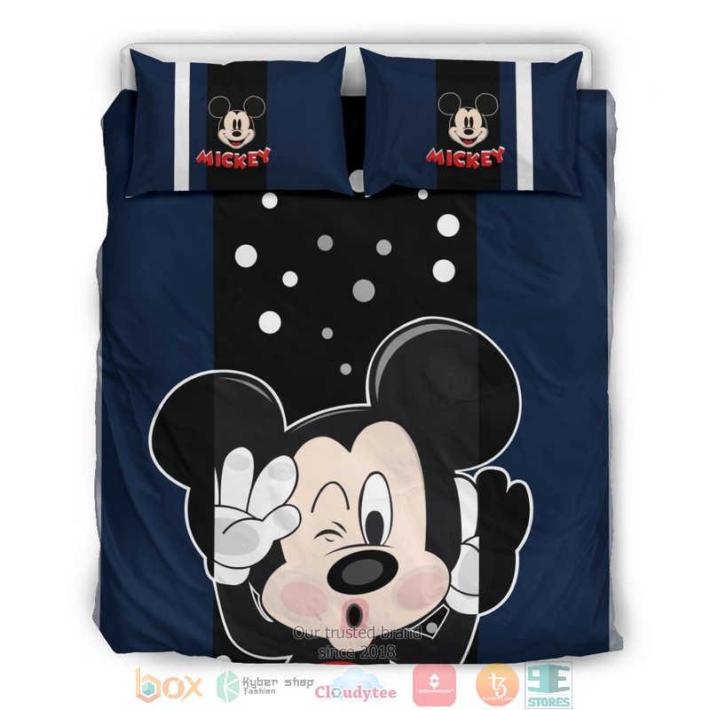 Mickey Disney Navy Black Bedding Set