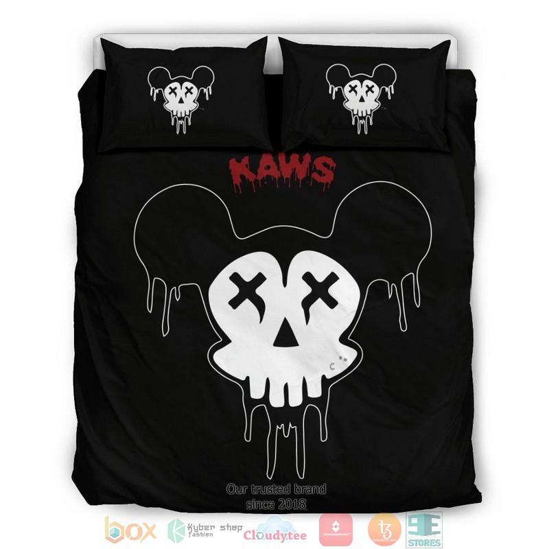 Mickey Halloween Kaws Black Bedding Set