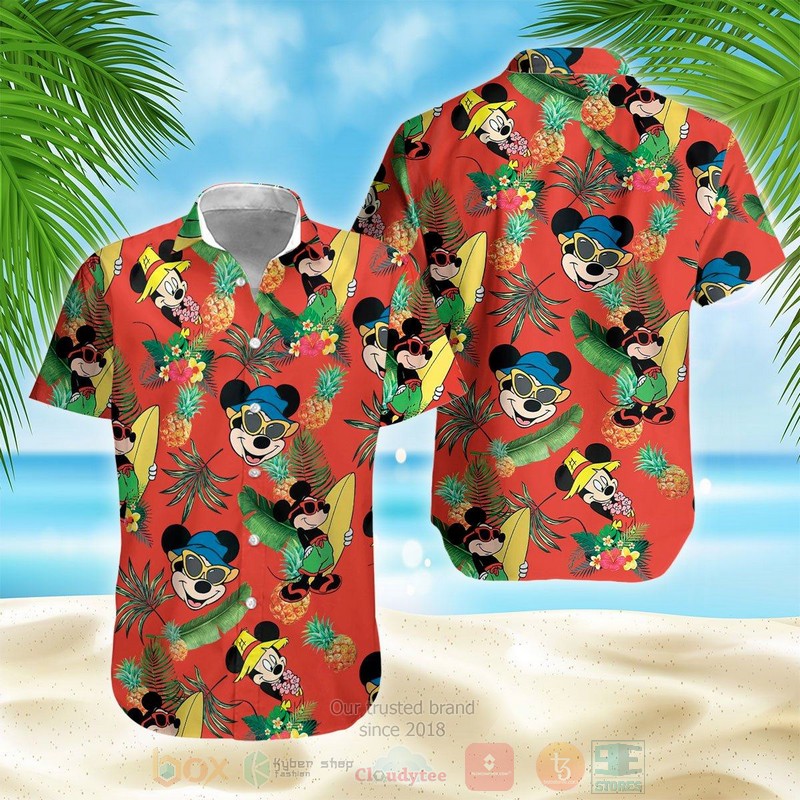 Mickey Pattern Mickey Summer Hawaiian Shirt