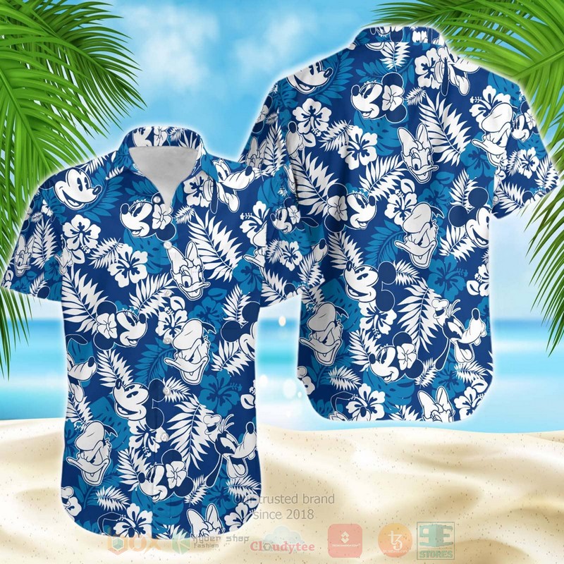 Mickey Tropical Blue tropical Hawaiian Shirt