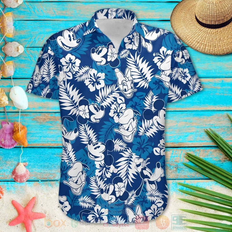 Mickey Tropical Blue tropical Hawaiian Shirt 1