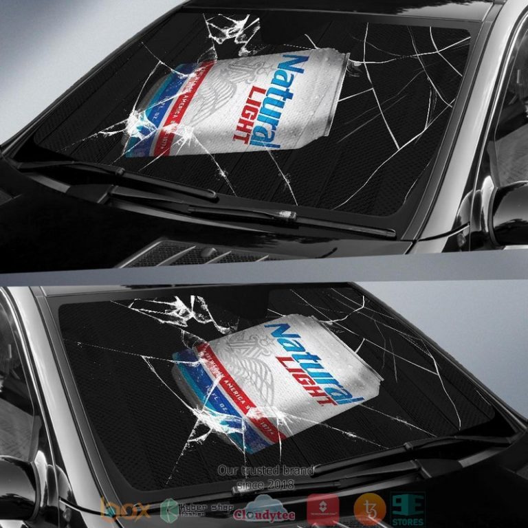 Natural Light broken glasses illusion Car Sunshade 1