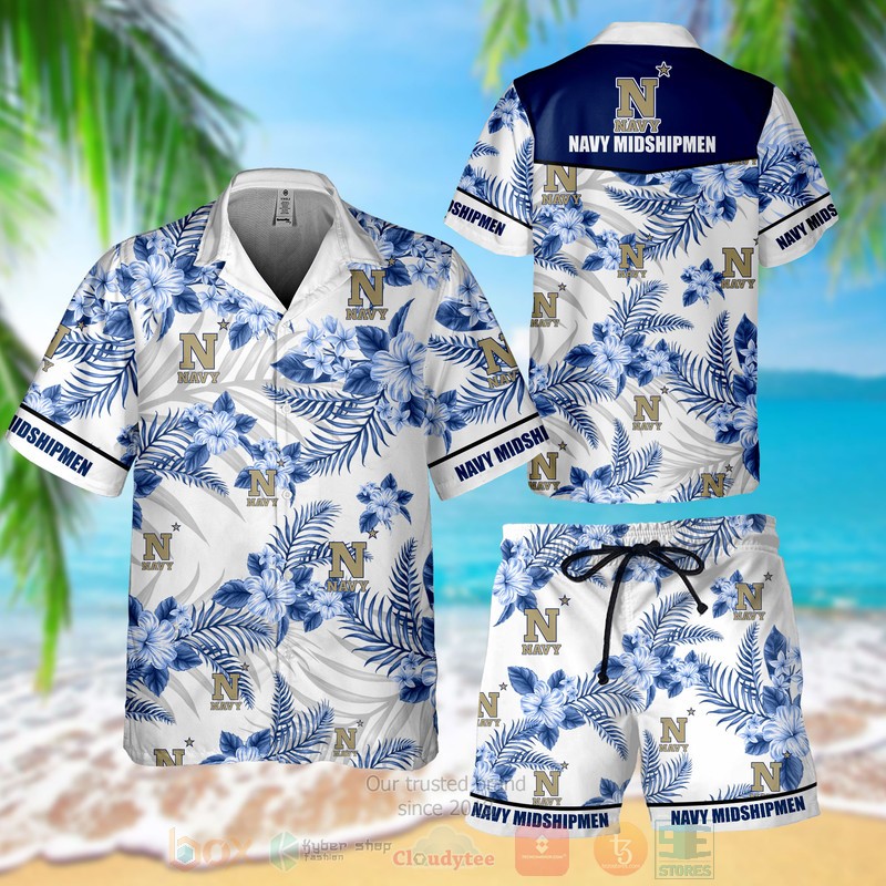 Navy Midshipmen Hawaiian Shirt Shorts