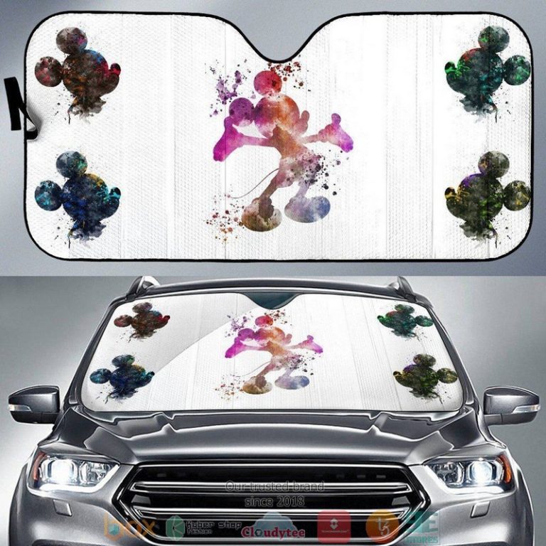 Neon Mickey Mouses Face Auto Car Sunshade