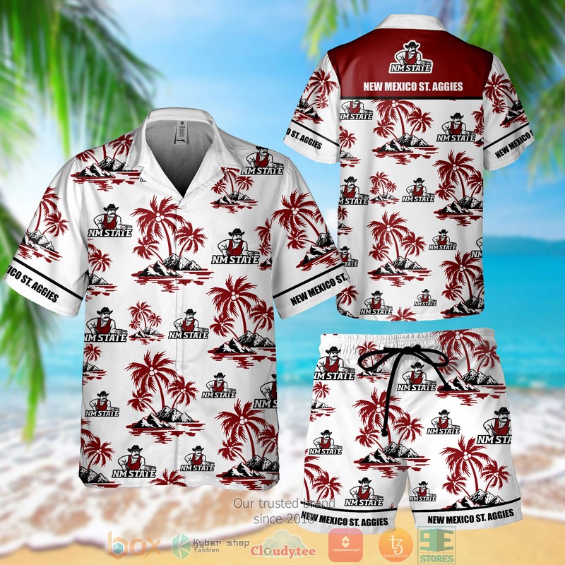New Mexico St. Aggies Hawaiian Shirt Short