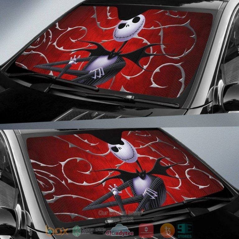 Nightmare Bee Christmas Jack Red Car Sunshade 1