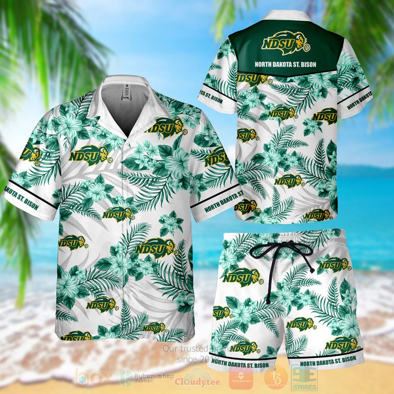 North Dakota St Bison Hawaiian Shirt Shorts