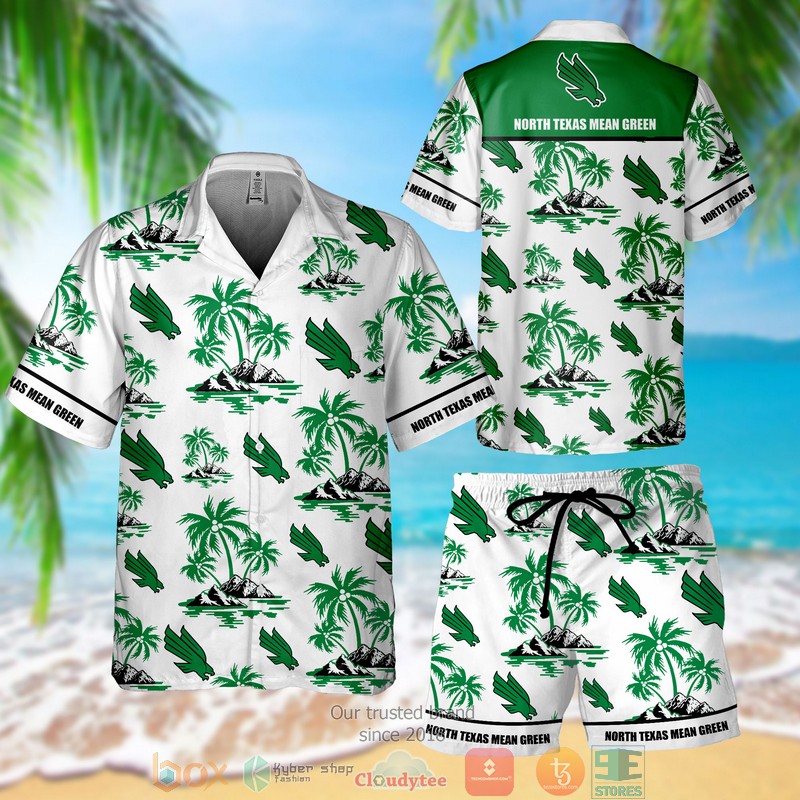 North Texas Mean Green Hawaiian Shirt Short