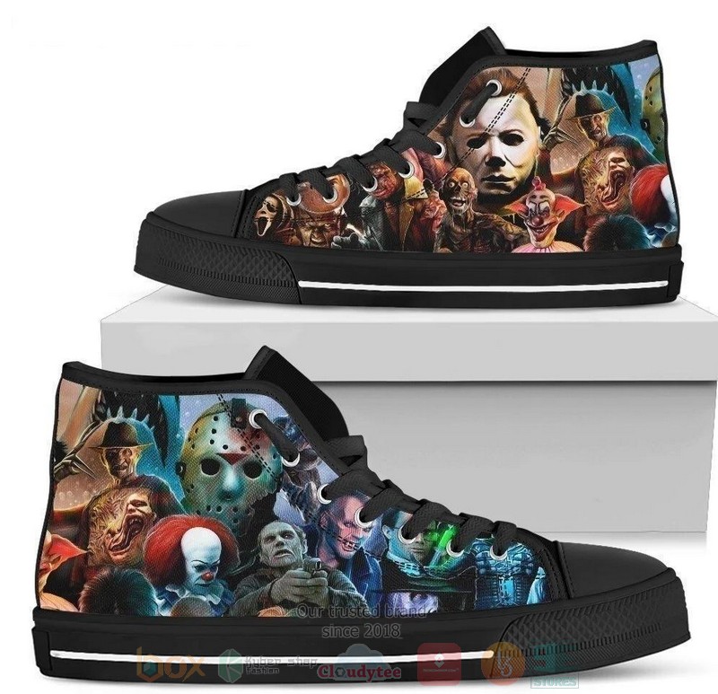 Horror Characters Canvas high top shoes