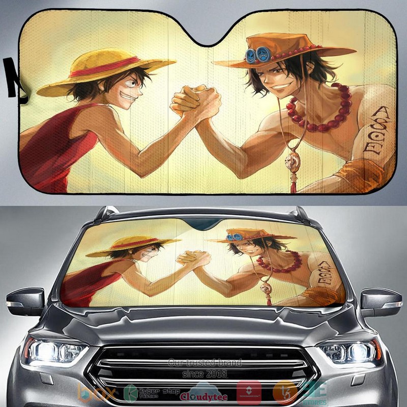 One Piece Monkey D Luffy Vs Portgas D Ace Car Sunshade