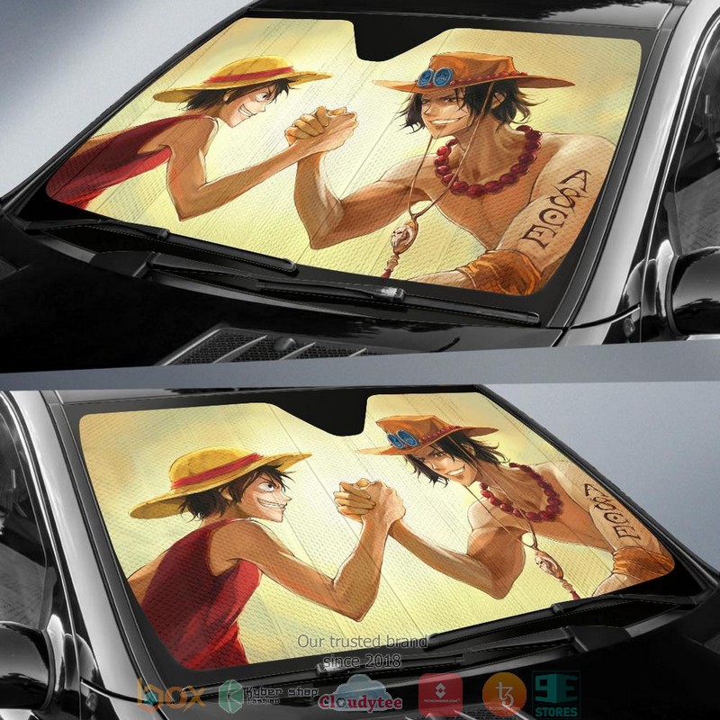 One Piece Monkey D Luffy Vs Portgas D Ace Car Sunshade 1