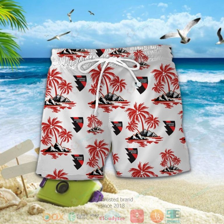 Oyonnax Rugby Hawaiian shirt short 1