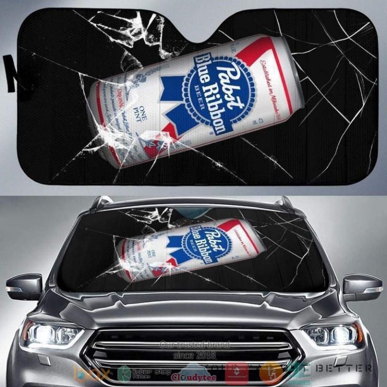 Pabst Blue Ribbon Auto Beer Lover Car Sunshade