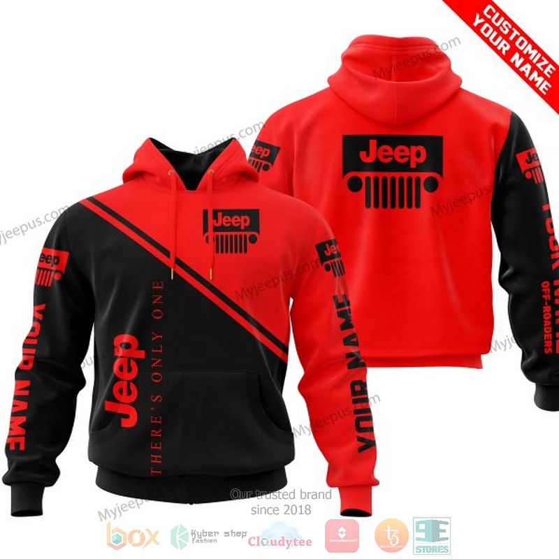 Personalized Theres Only One Jeep Red Custom 3D Shirt Hoodie