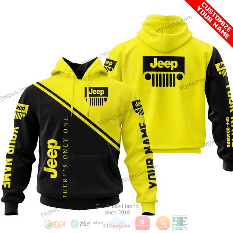Personalized Theres Only One Jeep Yellow Custom 3D Shirt Hoodie
