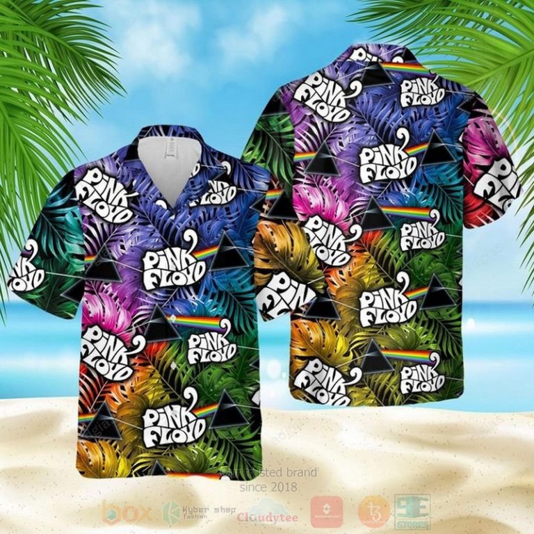 Pink Floyd tropical leaves Hawaiian Shirt