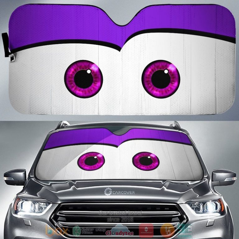 Purple Cute Cartoon Eyes Car Sunshade