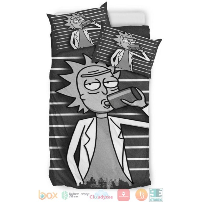 Rick And Morty Black cartoon Bedding Set 1