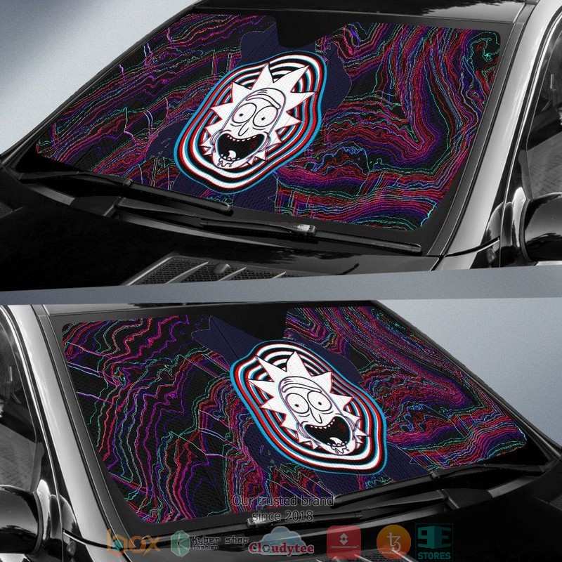 Rick And Morty Face Cartoon Car Auto Car Sunshade 1