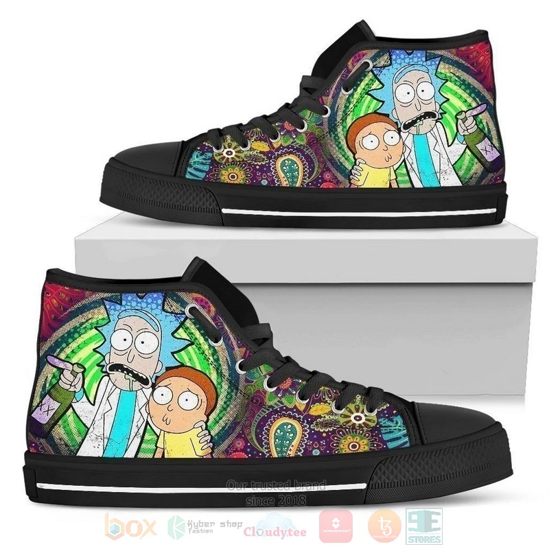Rick Morty Funny Canvas high top shoes