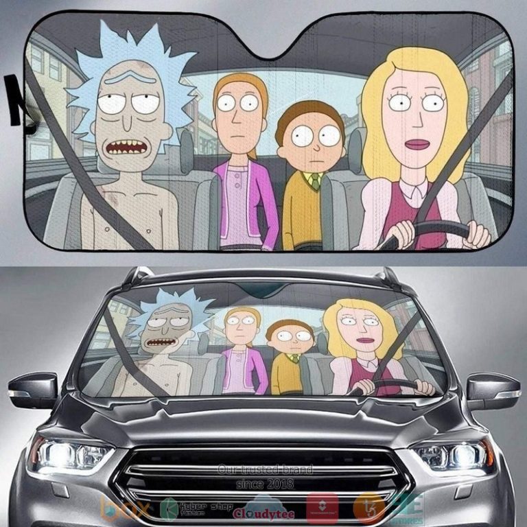 Rick Nake In Car Funny Rick Morty Auto Car Sunshade