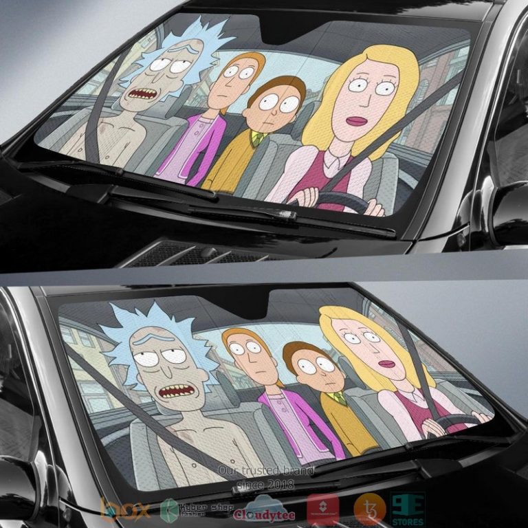 Rick Nake In Car Funny Rick Morty Auto Car Sunshade 1