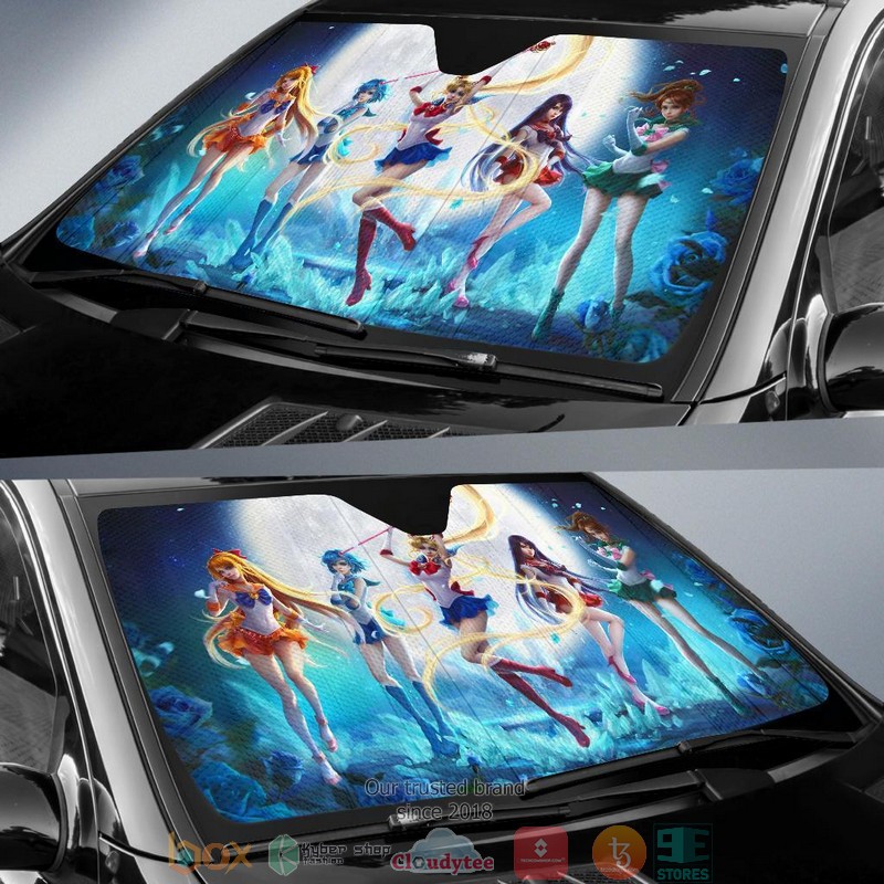 Sailor Moon Team Anime Blue Car Sunshade 1
