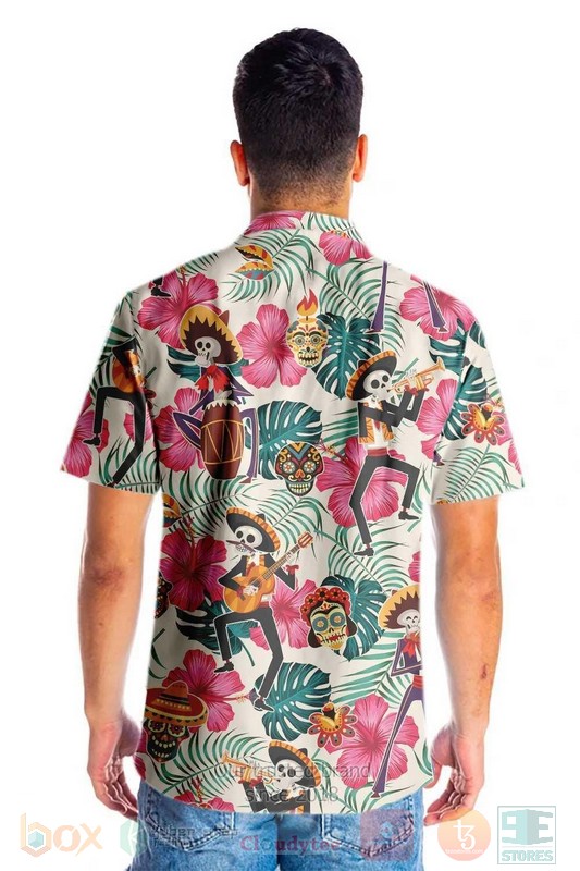 Skeleton In Mexican Costumes Hawaiian Shirt 1