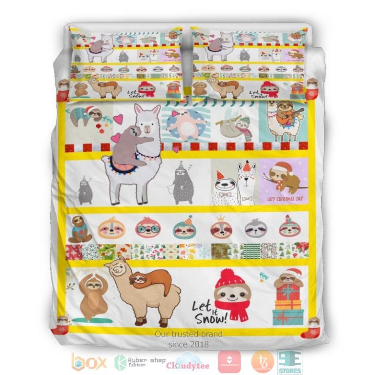 Sloth Camel Christmas Chan Sloths Bedding Set 1 2