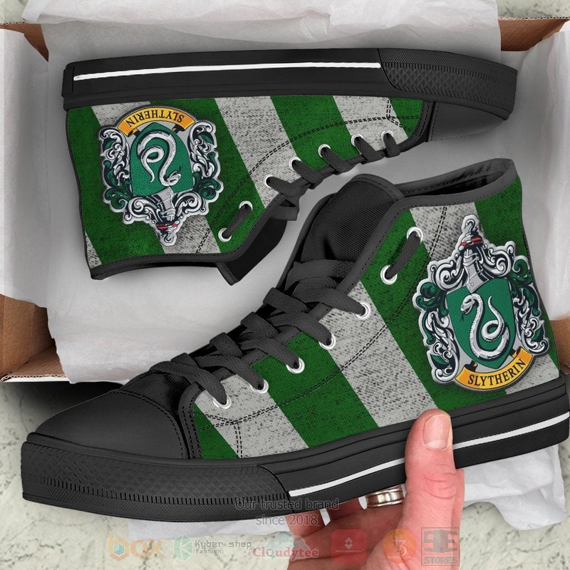 Slytherin Harry Potter Canvas high top shoes 1